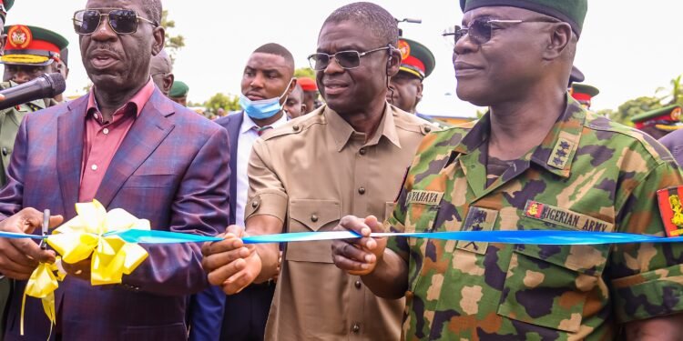Obaseki, COAS Commission Projects as Edo Donates 20-room Officers’ Hostel to Army