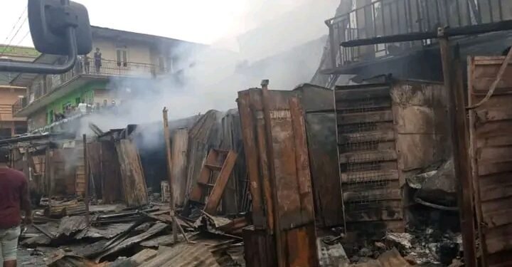 Fire Guts Ose Chemical Market in Onitsha