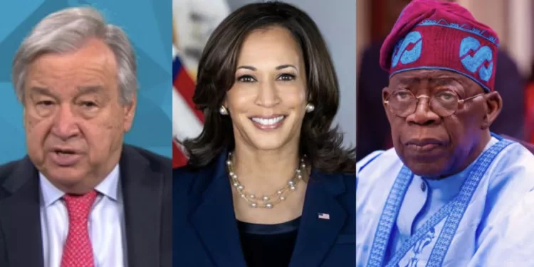 *L-R: UNSG Antonio Guterres, U.S. VP Kamala Harris and Nigerian President Bola Tinubu