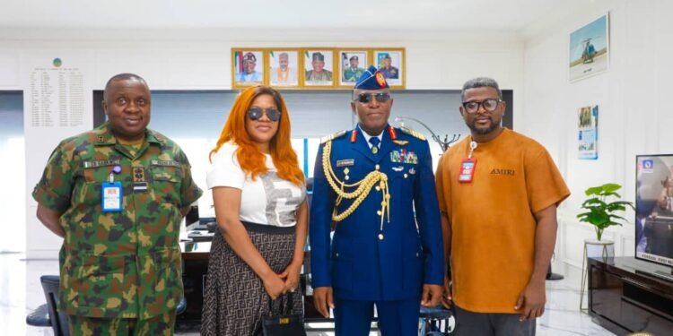 Nigerian Air Force Pledges Support for Nollywood as Air Marshal Abubakar Hosts Toyin Abraham | METROWATCH 