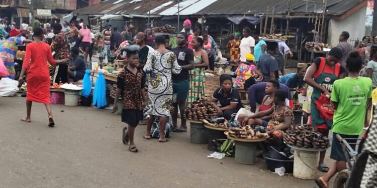 EDO 2024: Traders in Early Morning Transactions at New Benin Market