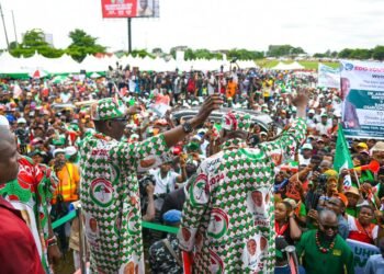 EDO 2024: Atiku, Okowa, PDP Govs, Damagun, Others Rally Support for Ighodalo, Ogie