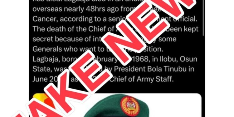 Amid Death Rumour, Nigerian Army Says its Chief, Taoreed Lagbaja, is Alive