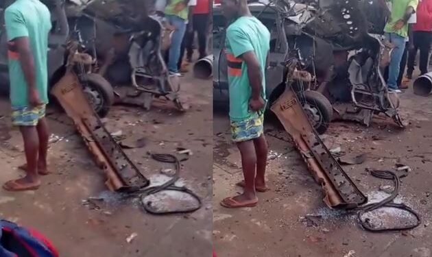 CNG-Powered Car Explodes at Gas Station in Edo