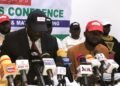 *Leaders of the CSOs addressing the press in Abuja