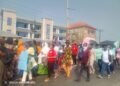 *The protesters marching on the street of Yenagoa, Bayelsa
State, Niger Delta region of Nigeria.