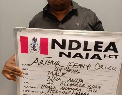 NDLEA Arrest Paris-bound Businessman at Abuja Airport for Ingesting 74 Wraps of Heroin, Cocaine
