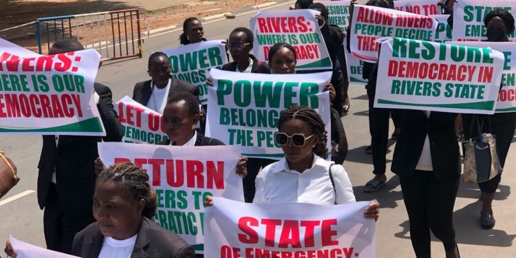 Lawyers March for Return to Democratic Governance in Rivers State