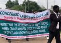*Protesters against NMDPRA CEO, Engr Farouq Ahmed