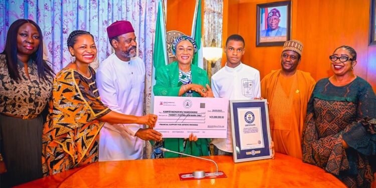 First Lady Gifts Guinness World Record Holder Kanyeyachukwu Tagbo-Okeke N25m, Urges Support for Children with Autism