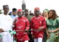 *L-R: National Security Adviser, Malam Nuhu Ribadu; Ogun State Governor, Dapo Abiodun; President Bola Ahmed Tinubu and Anambra State Governor, Charles Soludo, and his Wife Dr. Nonye Soludo, during the commissioning of Government House Minicity, Awka, Anambra state, yesterday