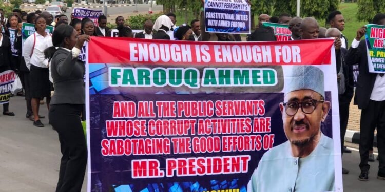 Protest Day 2: Lawyers Storm NASS, Submit Petition to Senate President over Alleged Corruption in NMDPRA