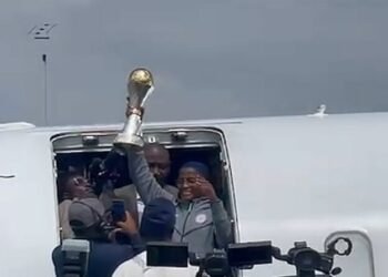 Super Falcons Arrive Abuja with WAFCON Trophy