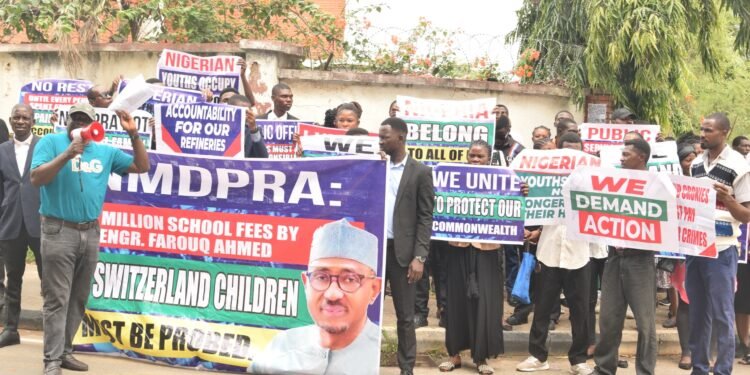 Alleged $5m Tuition: Protesters on Daily Sit-out at CCB, ICPC on Day 8 – Demand Immediate Sack, Prosecution of NMDPRA Boss