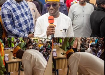 Gov Okpebholo Votes in Edo Central By-Election, Faults Slow BVAS Process