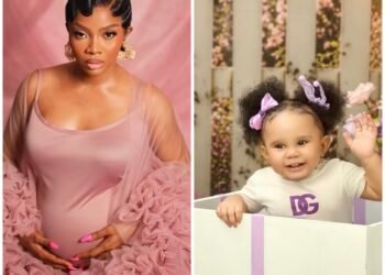 Toke Makinwa Finally Reveals Daughter’s face