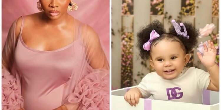 Toke Makinwa Finally Reveals Daughter’s face